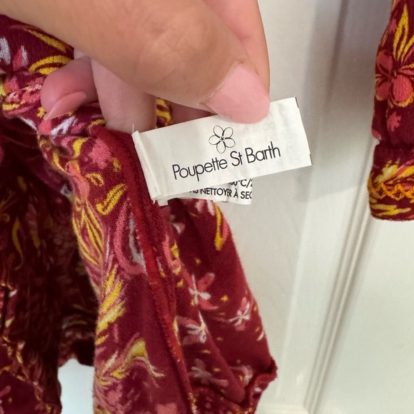 Poupette St Barth Ola Mini Dress Flowy Summer Long Sleeve Deep V - Picture 7 of 9